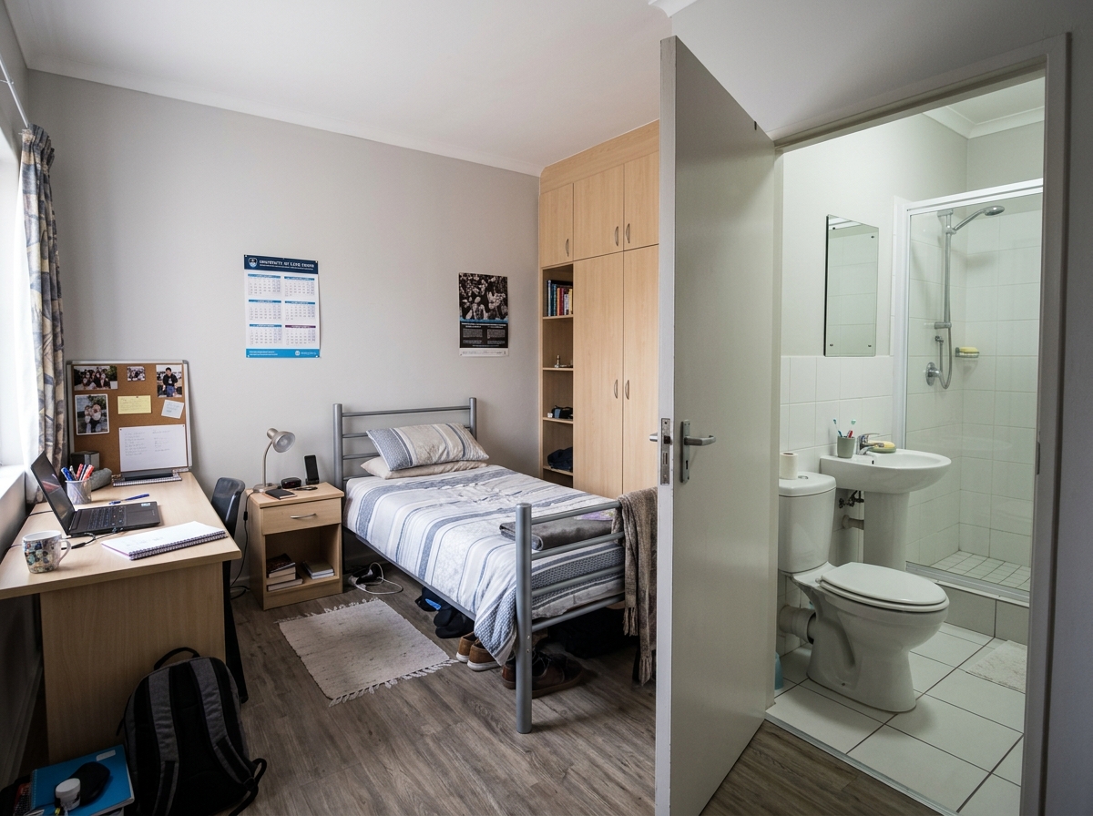 A furnished private bedroom